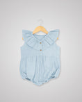Load image into Gallery viewer, Linen Frill Collar Romper