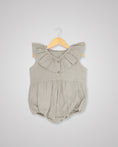 Load image into Gallery viewer, Linen Frill Collar Romper