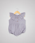 Load image into Gallery viewer, Linen Frill Collar Romper