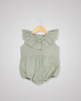 Load image into Gallery viewer, Linen Frill Collar Romper