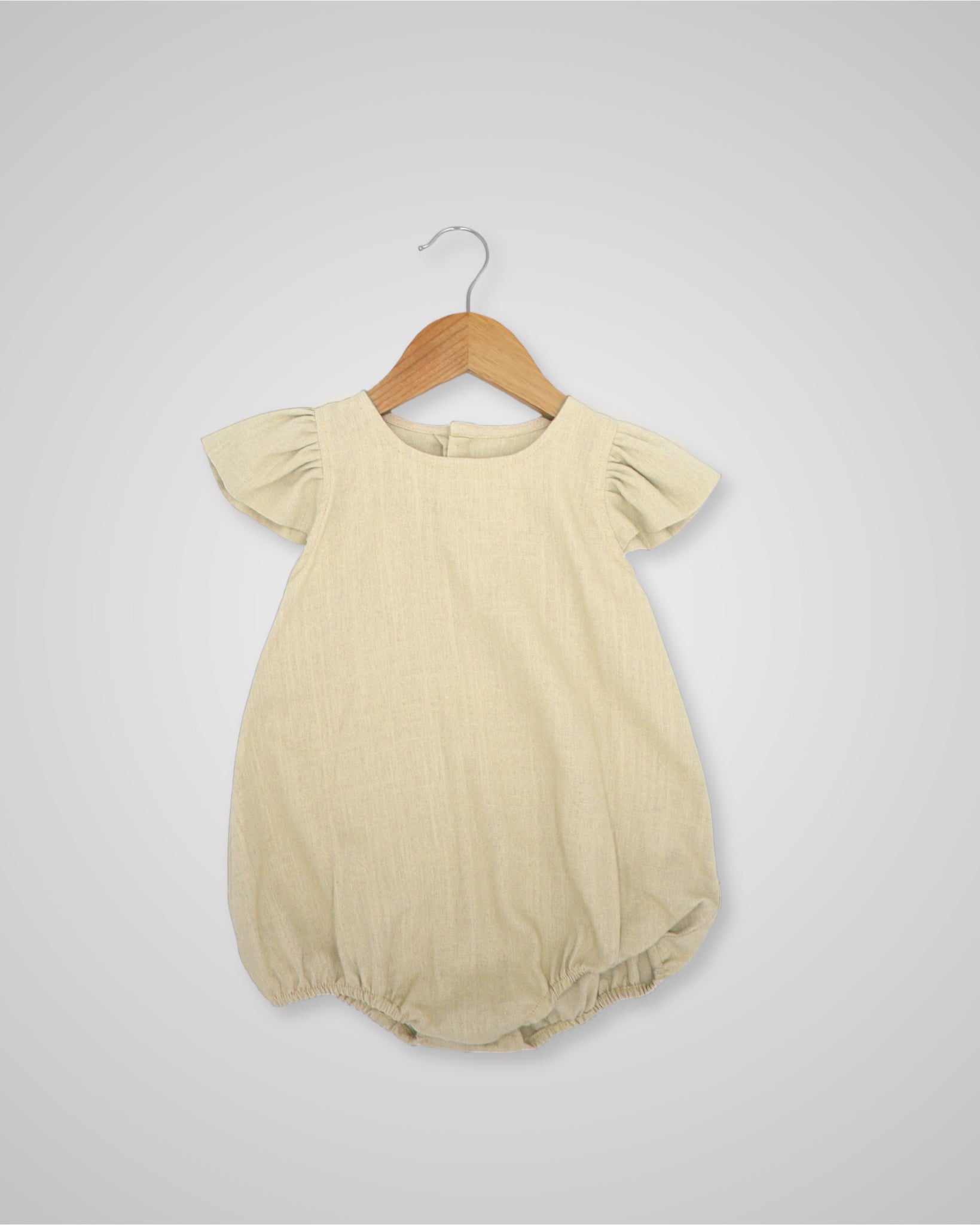 Linen Frill Sleeve Romper
