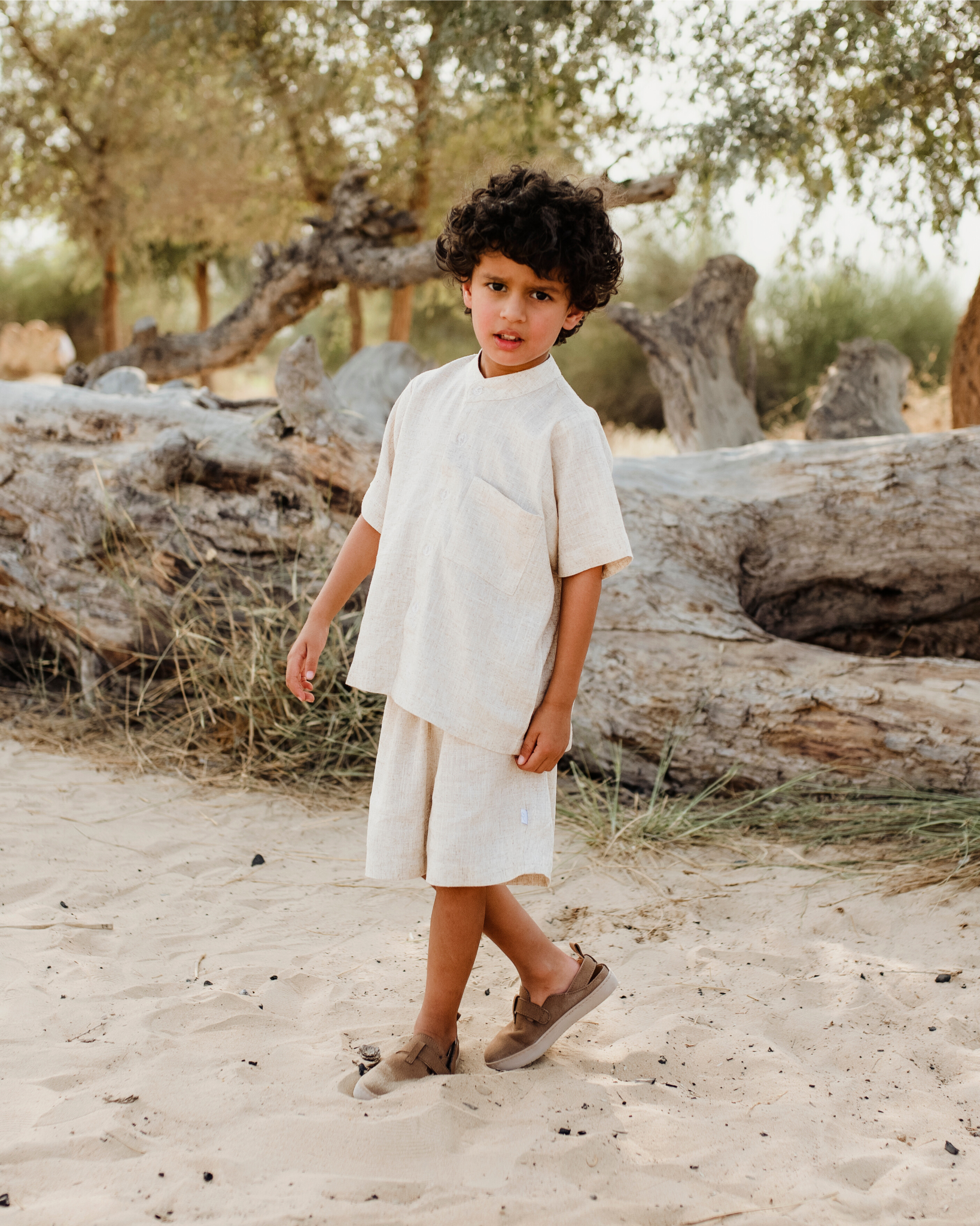 Baby Boy Boys White Linen Shorts Baby Boy Linen Outfit: Navy Shirt