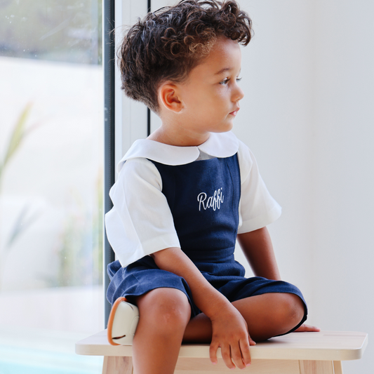 Linen Dungaree Shorts