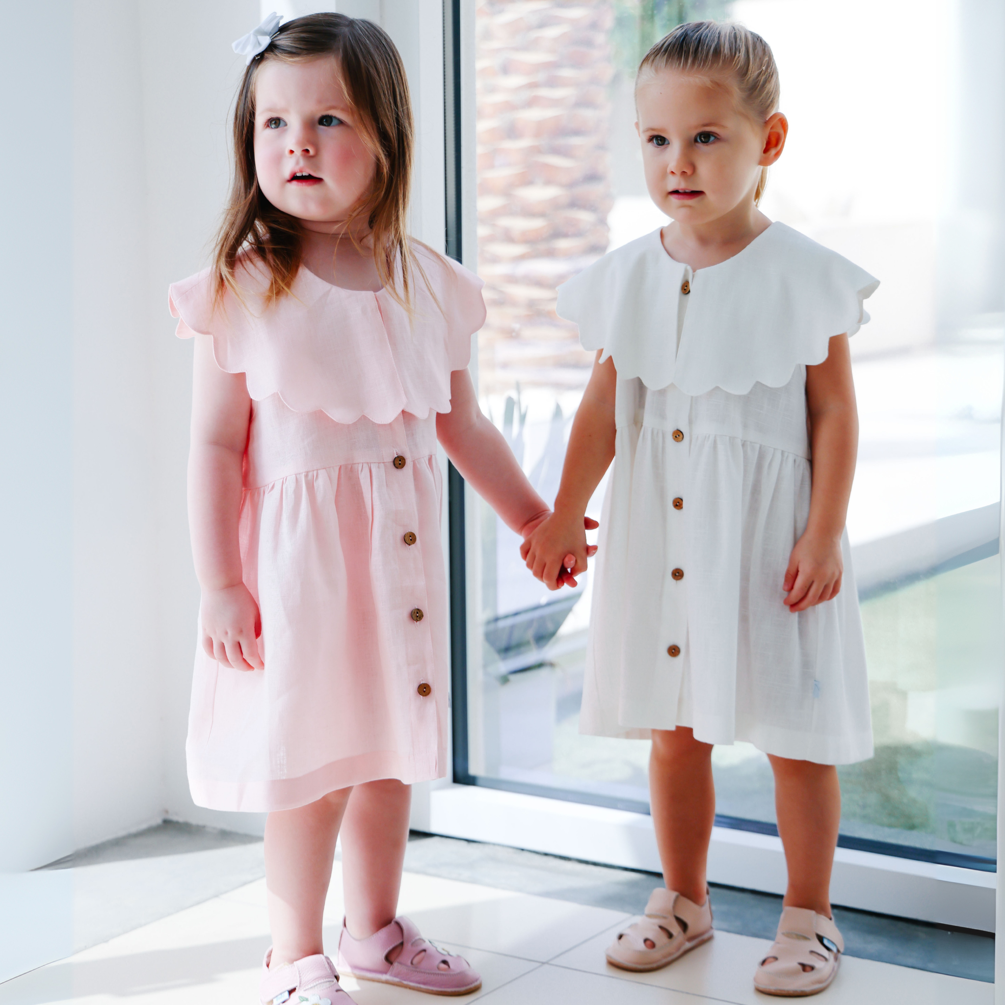 Linen Round Collar Dress