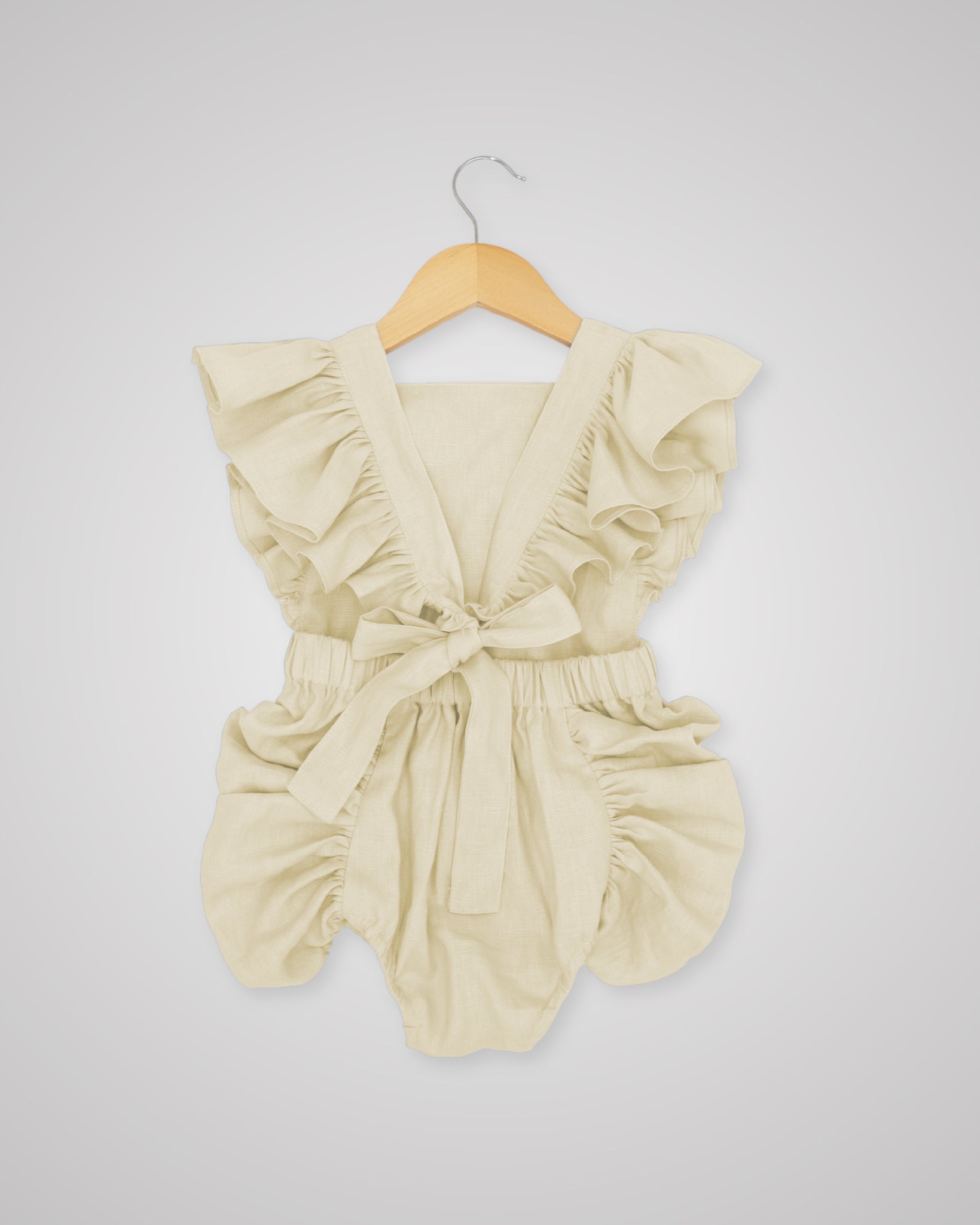 Linen Lilly Bow Romper