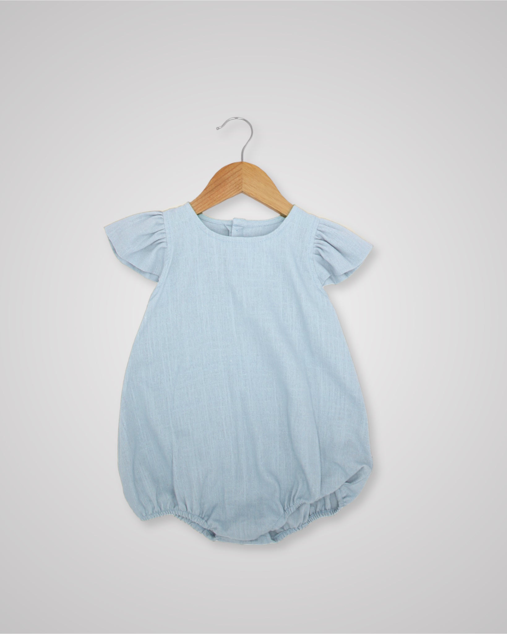 Linen Frill Sleeve Romper