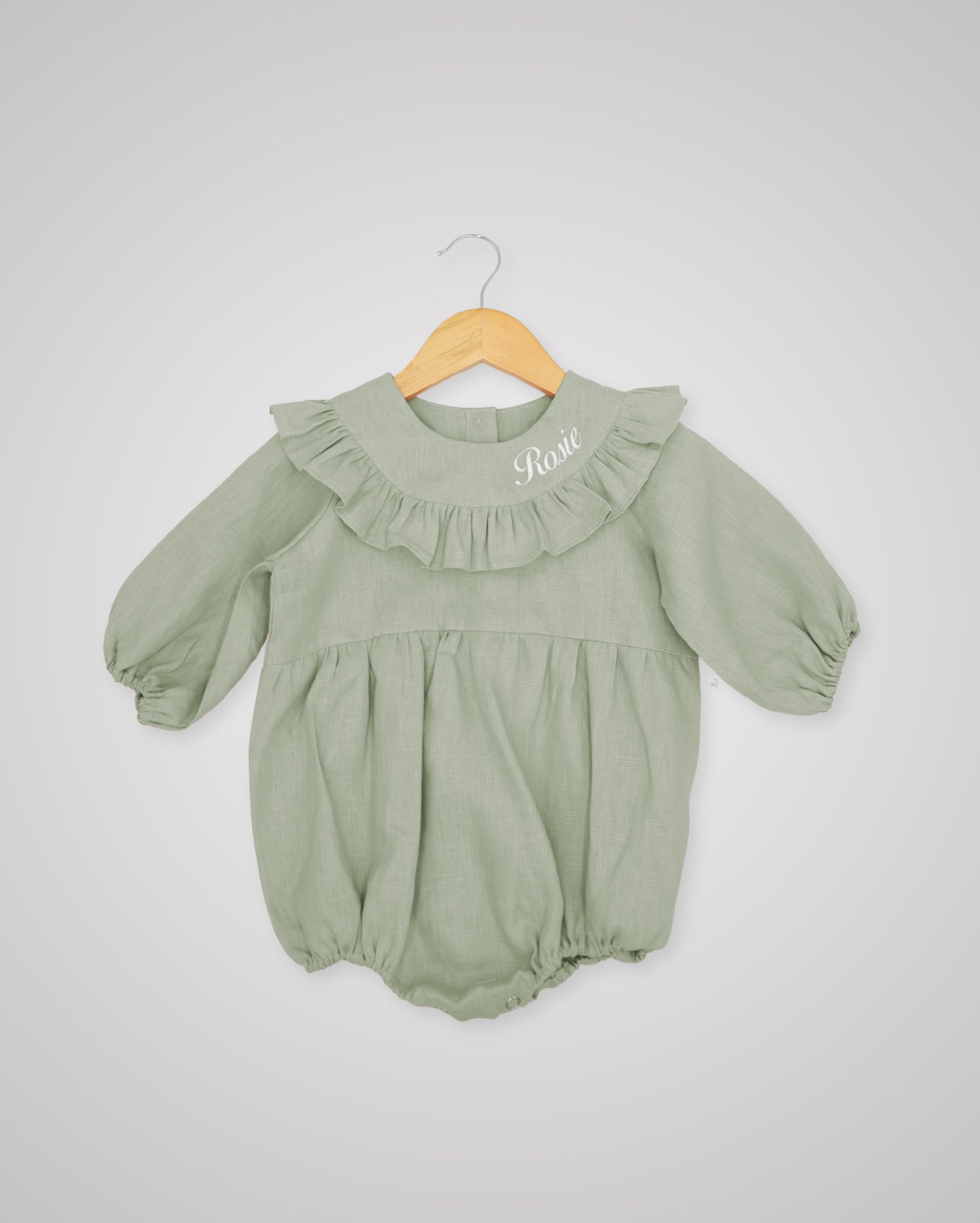 Long-Sleeved Linen Rosie Romper