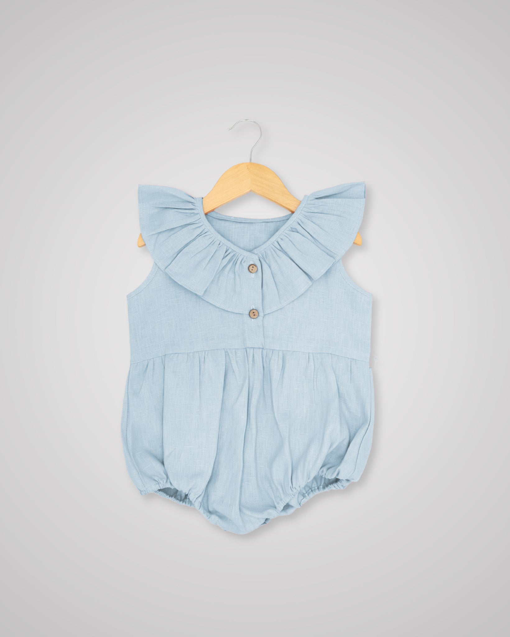 Linen Frill Collar Romper