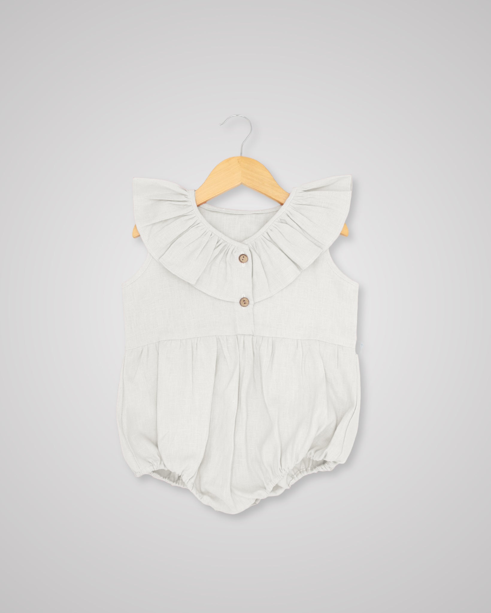 Linen Frill Collar Romper