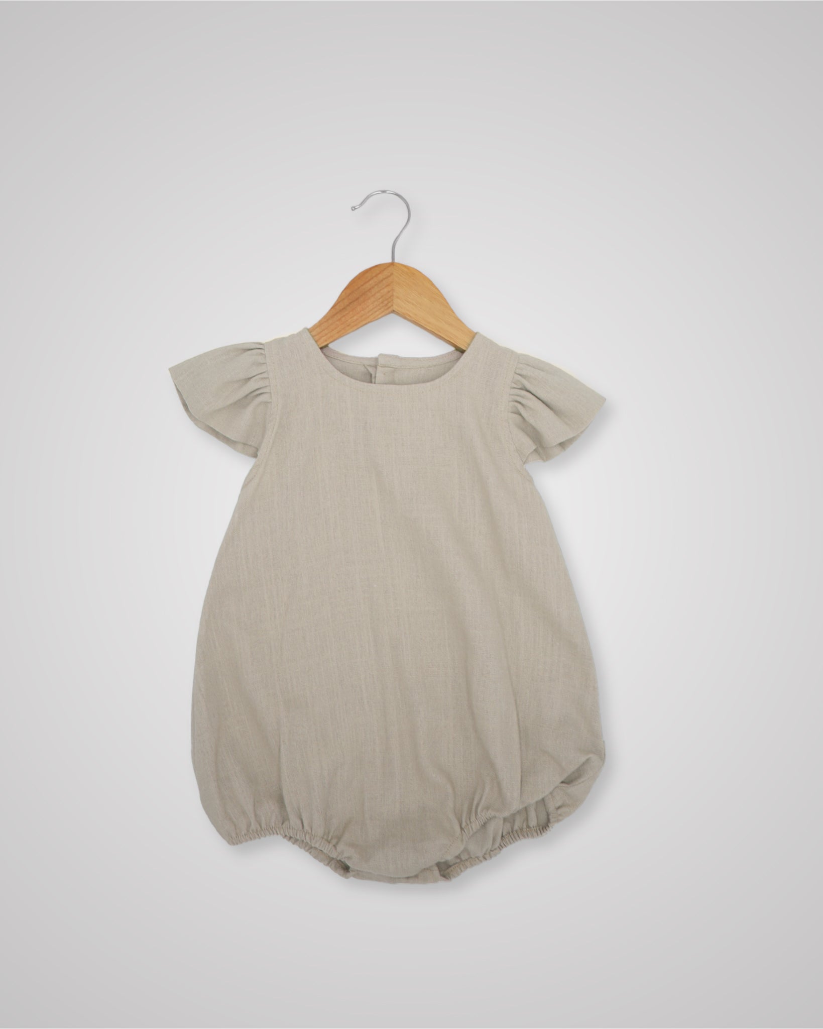 Linen Frill Sleeve Romper