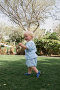 Load image into Gallery viewer, Pre-Made: Muslin Pocket Top & Shorts Set - Sky Blue
