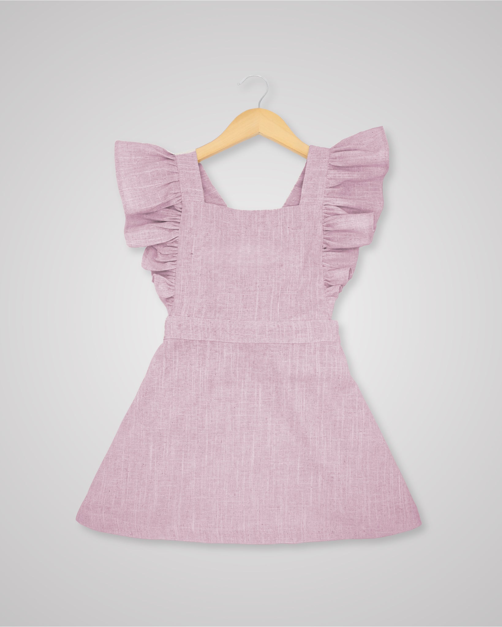 Linen Open Back Frill Dress