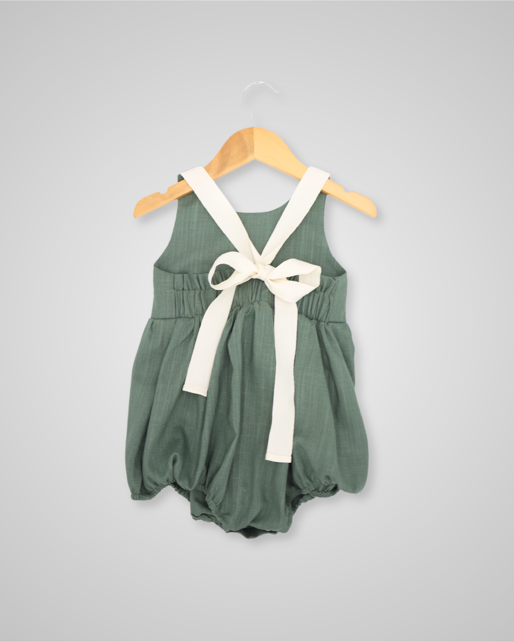 Linen Bow Back Romper