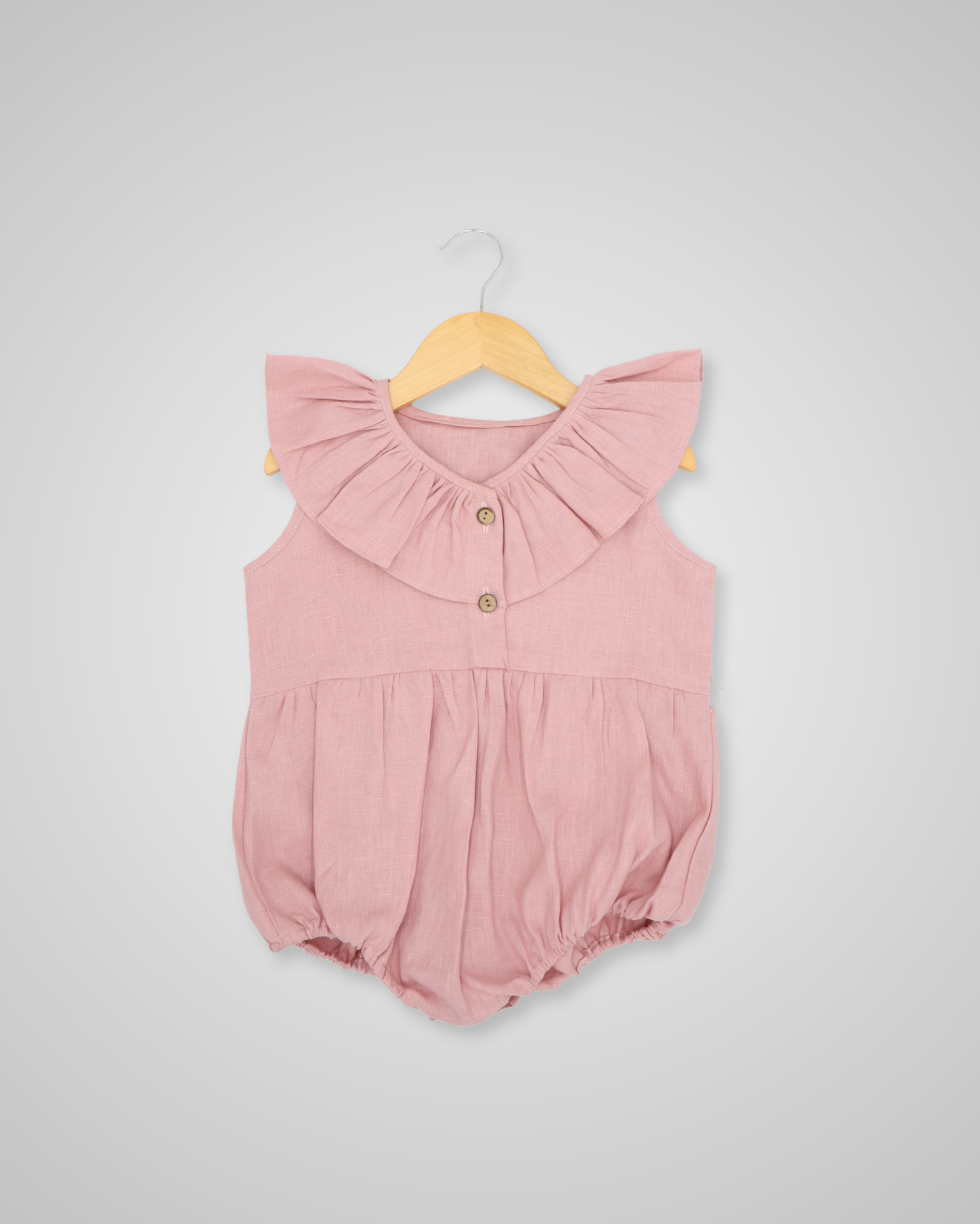 Linen Frill Collar Romper