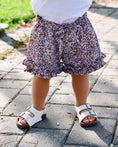 Load image into Gallery viewer, Mace and co kids Dubai Cotton floral shorts for girls, front view close up. Perfect for playdates, parties and casual wear
