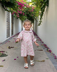 Load image into Gallery viewer, Mace and co Kids Dubai Cotton Floral Dress for girls up to ages 7, front view. Limited edition, perfect for parties, playdates and special occasions
