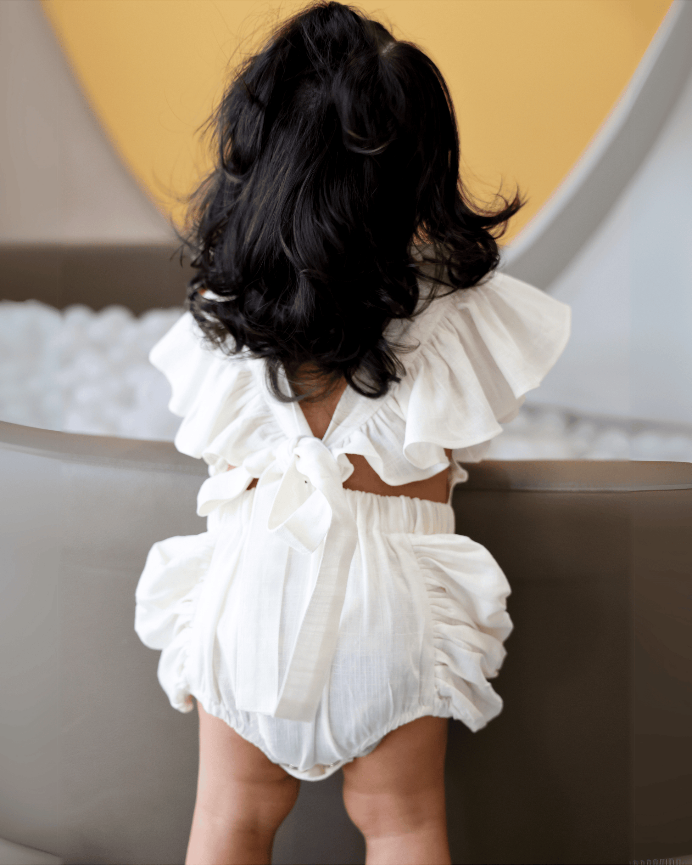 Linen Lilly Bow Romper