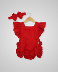 Load image into Gallery viewer, Cotton Lilly Bow Back Romper
