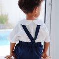Load image into Gallery viewer, Linen Dungaree Shorts
