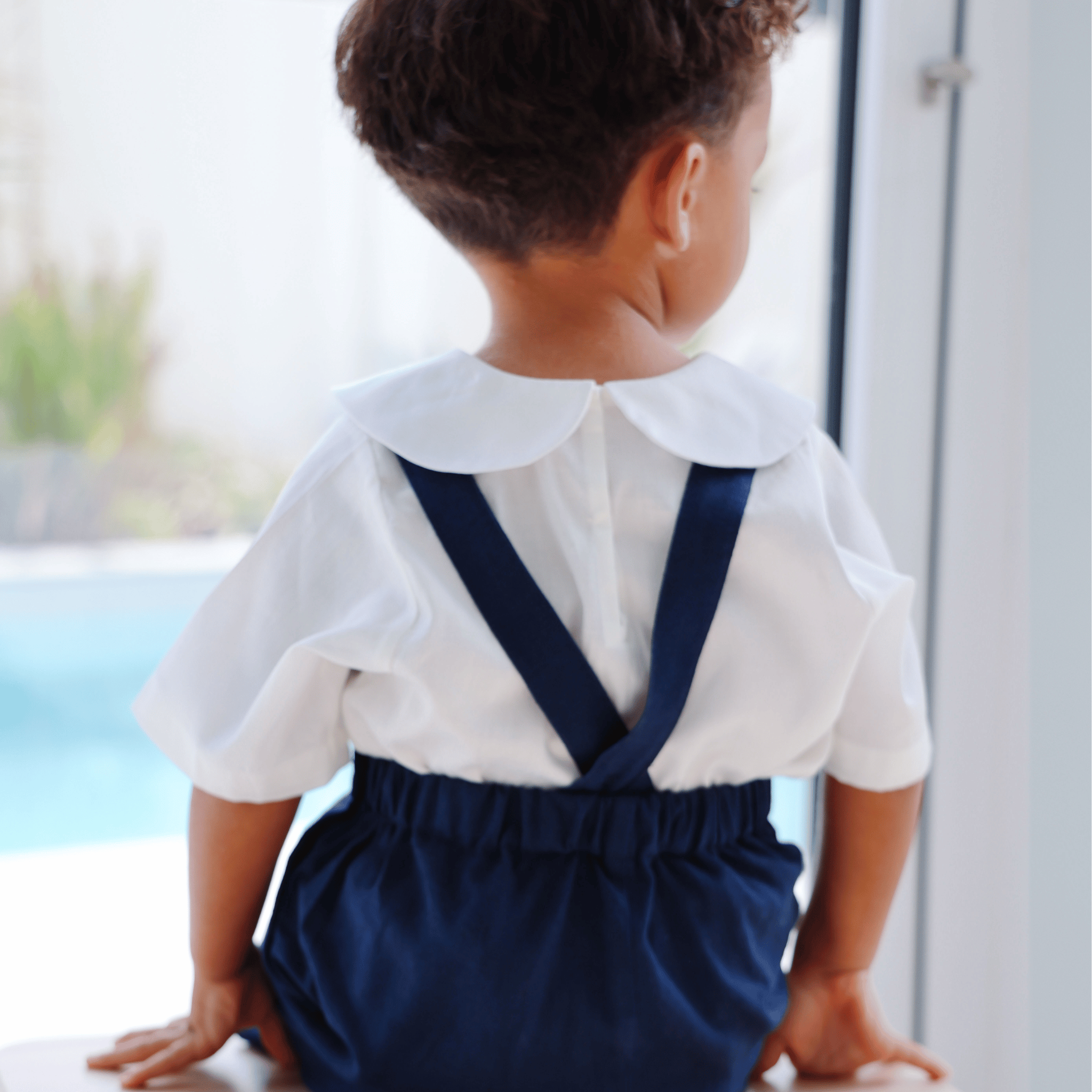 Linen Dungaree Shorts