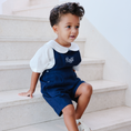 Load image into Gallery viewer, Linen Dungaree Shorts
