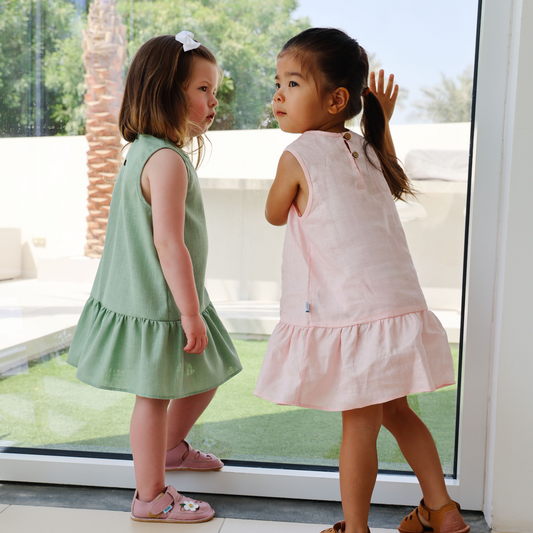 Linen Ruffle Hem Dress