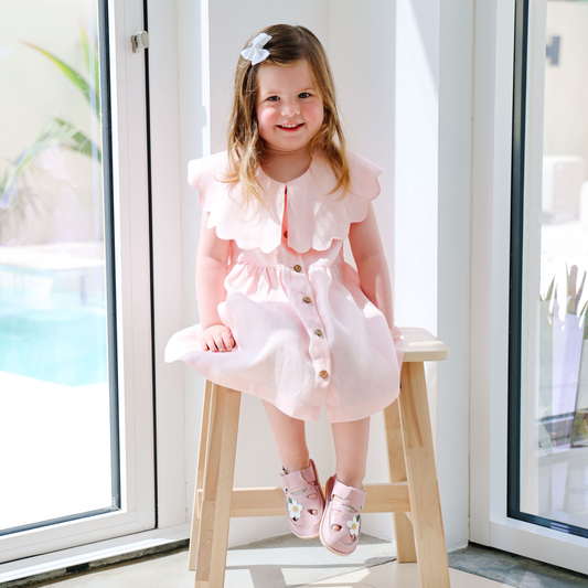 Linen Round Collar Dress