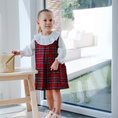 Load image into Gallery viewer, Tartan Pinafore Dress & Ruffle Shirt
