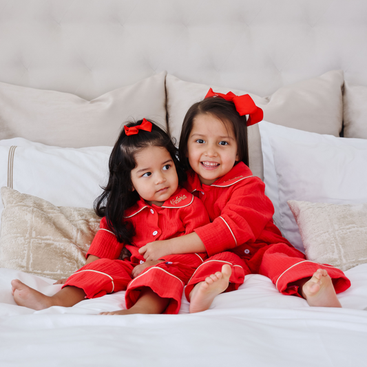 Red & Gold Muslin Pyjamas
