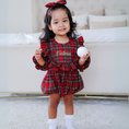Load image into Gallery viewer, Long-Sleeved Tartan Romper
