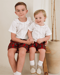 Load image into Gallery viewer, Tartan Shorts & Tee Set
