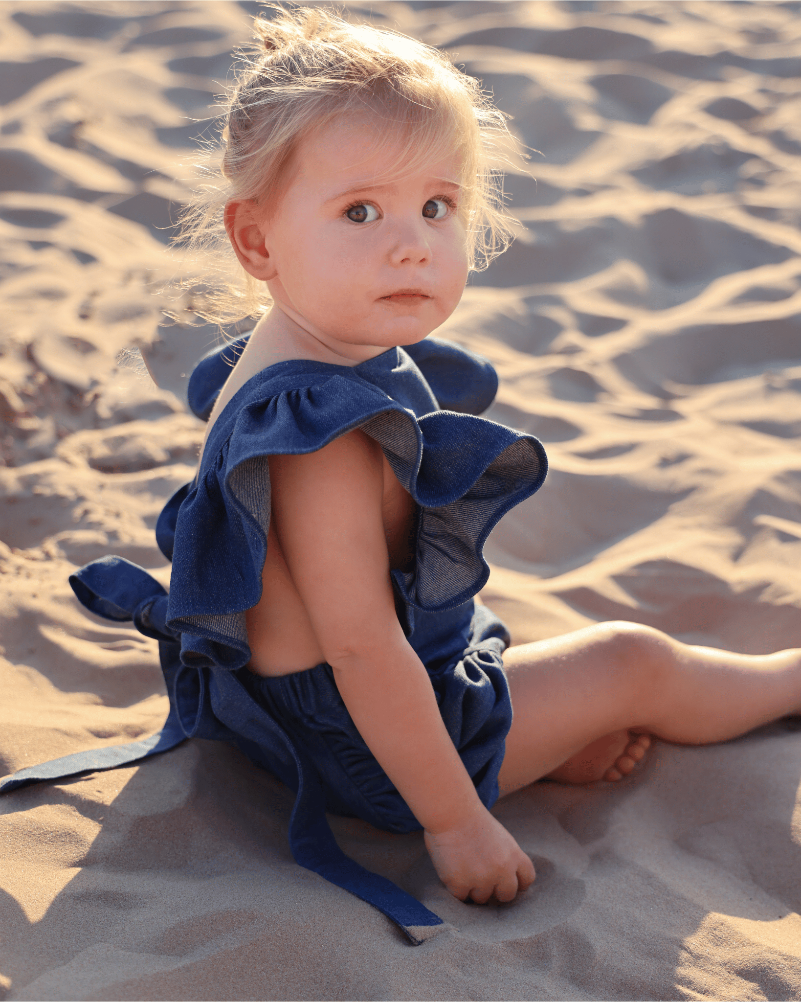 Denim Lilly Bow Romper